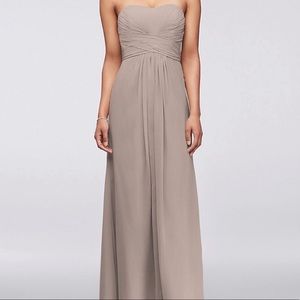 Beige bridesmaid dress size 10 David’s Bridal